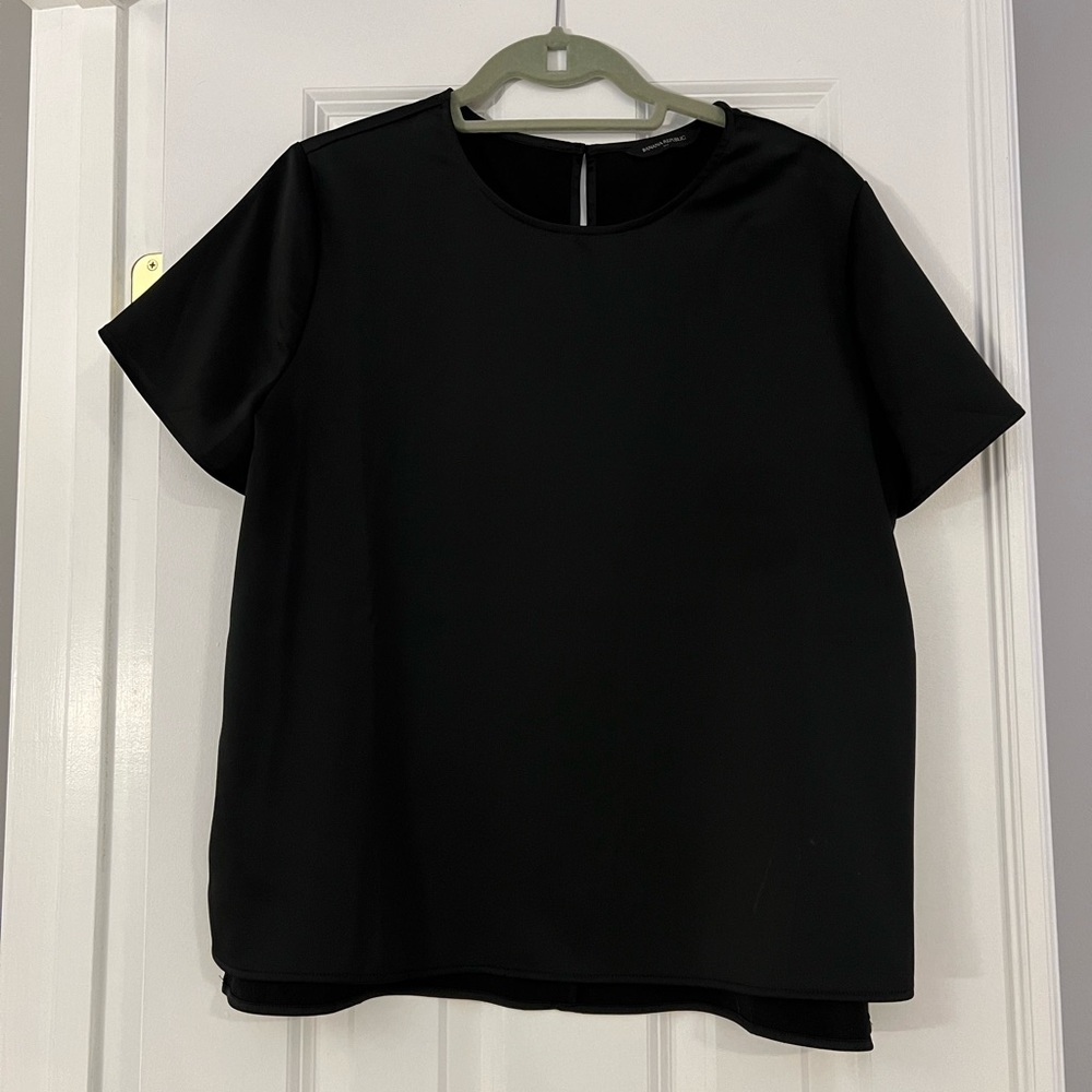 Banana Republic Factory Black Satin Shirt - Picture 2 of 2